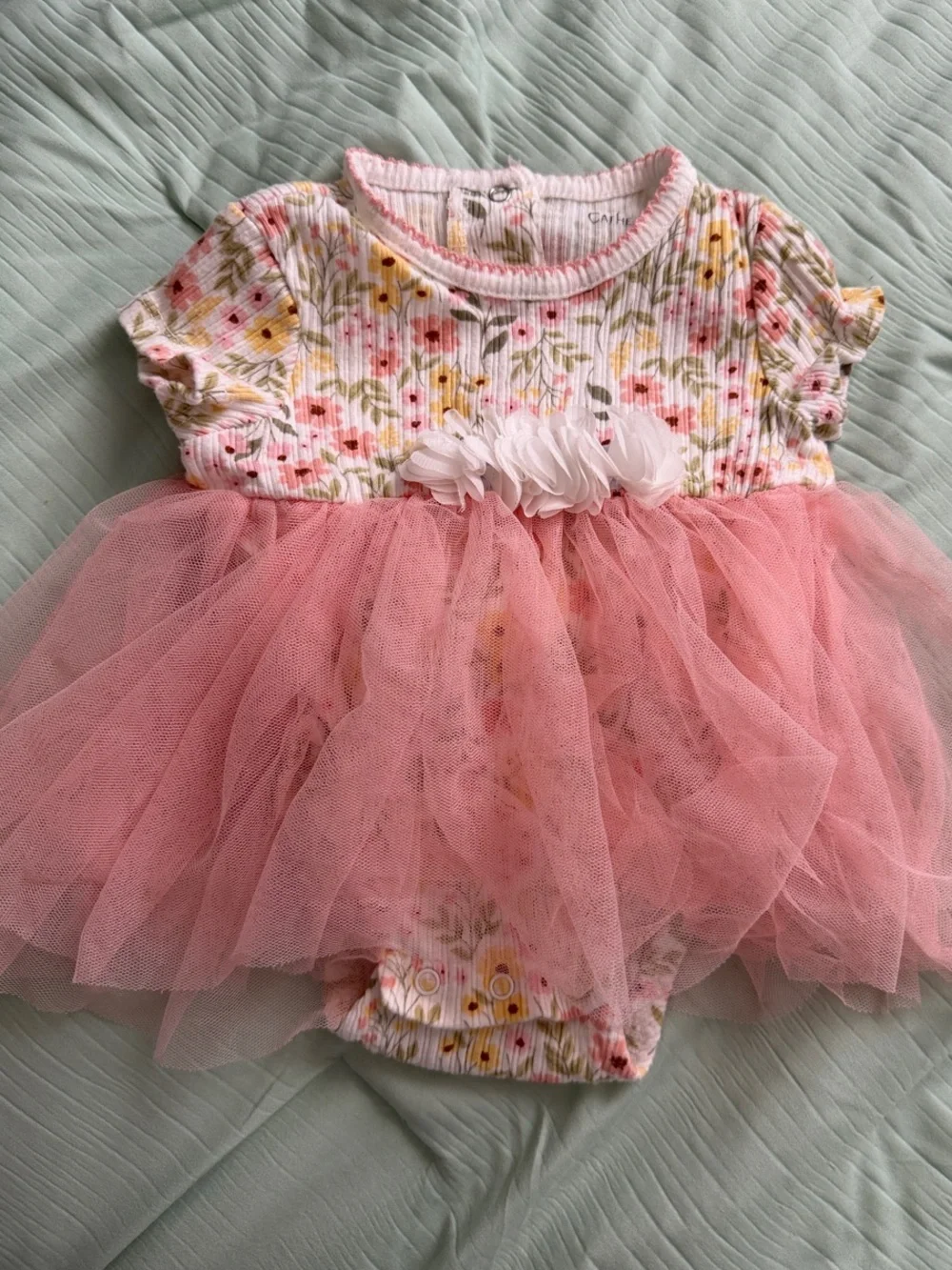 Pink Floral Tulle Baby Dress